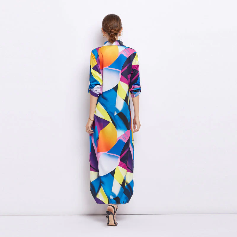 Dakota Printed Long Shirt Dress - Image 3