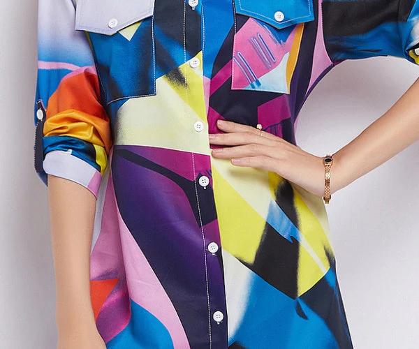 Dakota Printed Long Shirt Dress - Image 6