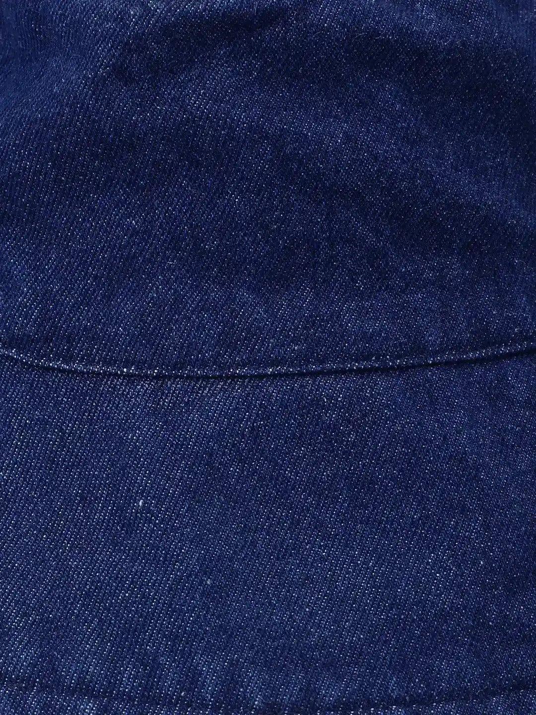 Daring Dark Blue Solid Women Cotton Bucket Hat Today - Image 3