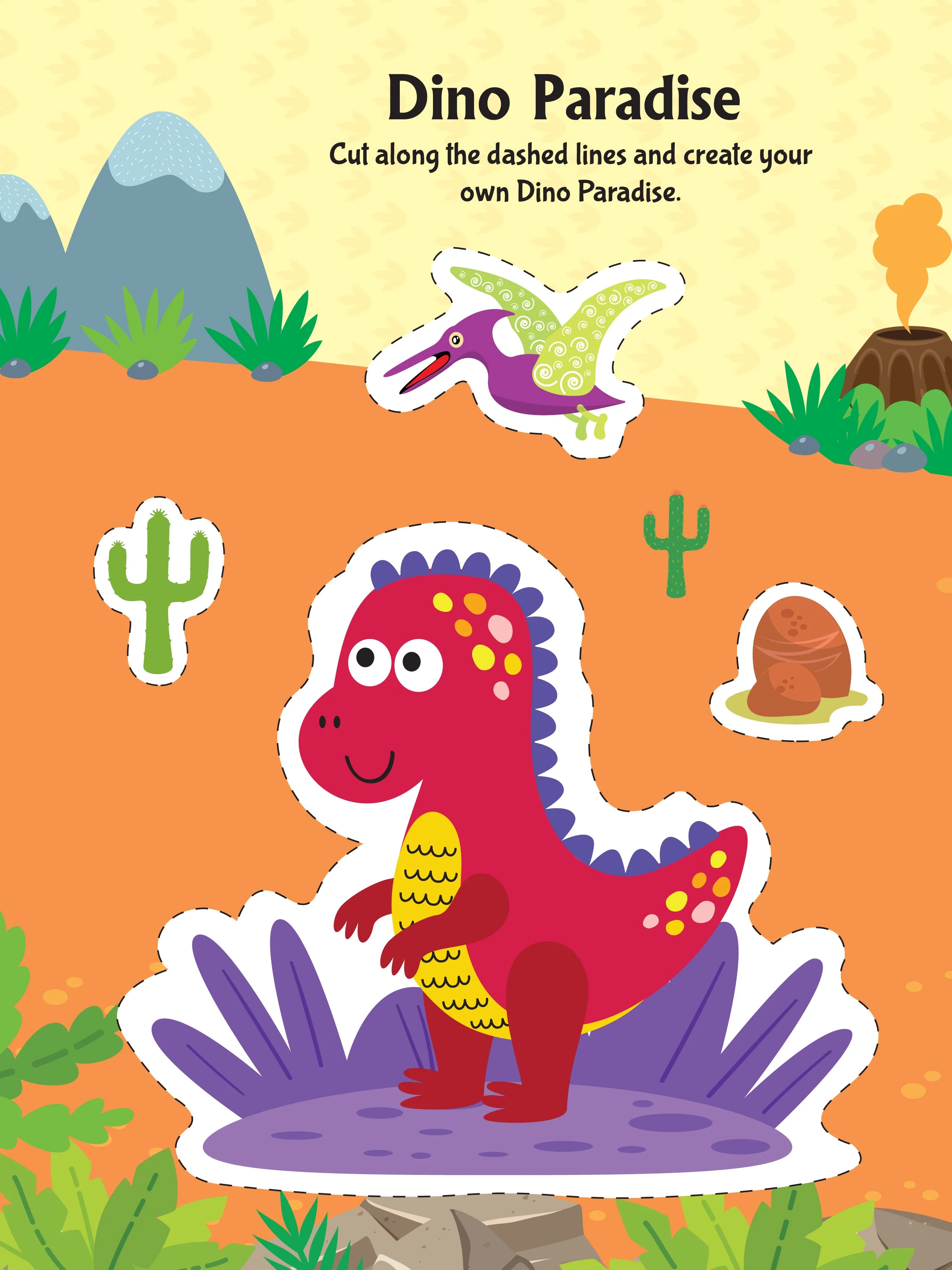Daring Dino Scissors Skills Activity Book for Kids Age 4 - 7 years | With Child- Safe Scissors, Games and Mask - Image 10