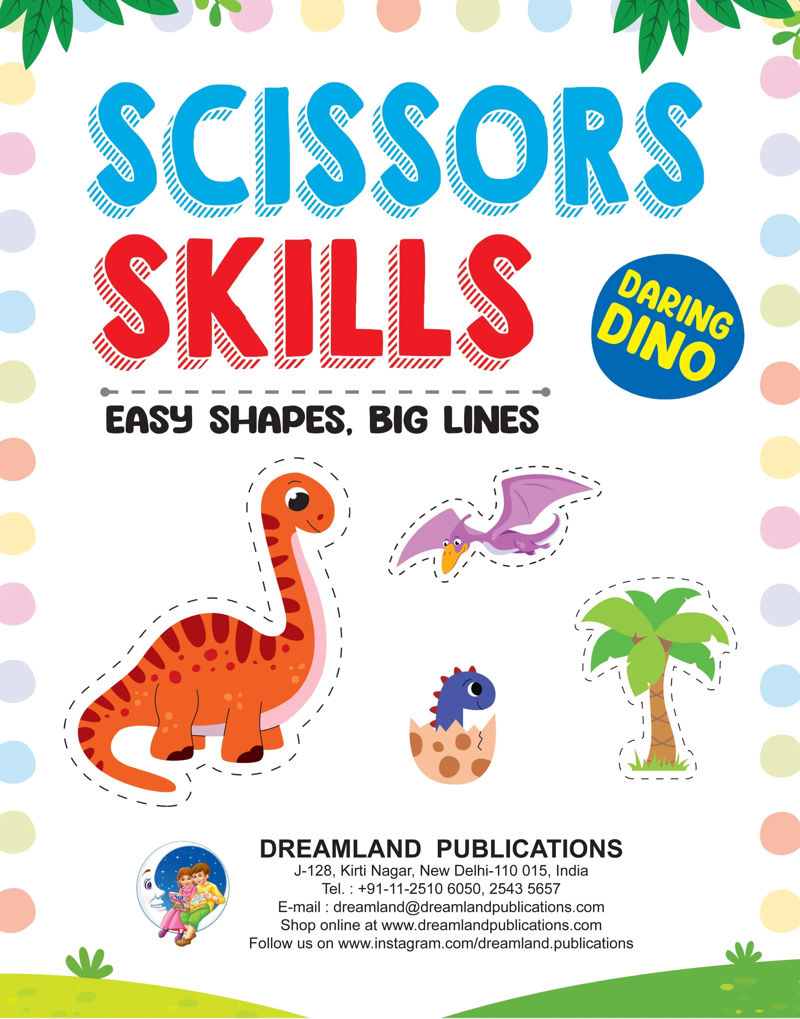 Daring Dino Scissors Skills Activity Book for Kids Age 4 - 7 years | With Child- Safe Scissors, Games and Mask - Image 2