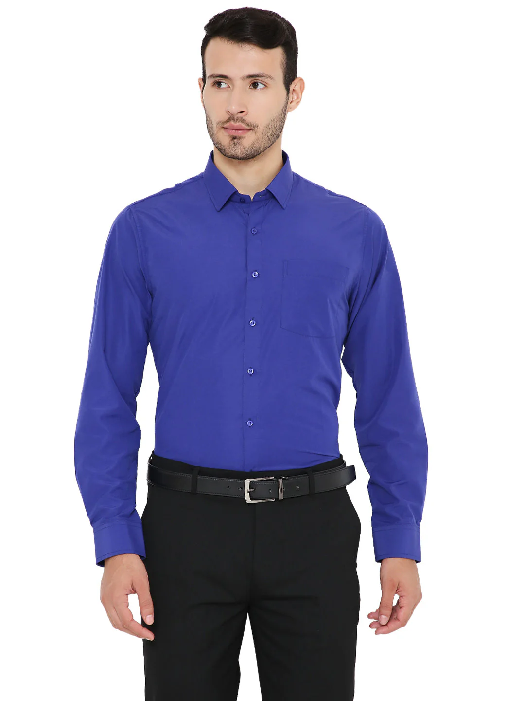 Dark Blue Solid | Slim Fit | Formal Shirt - Image 12
