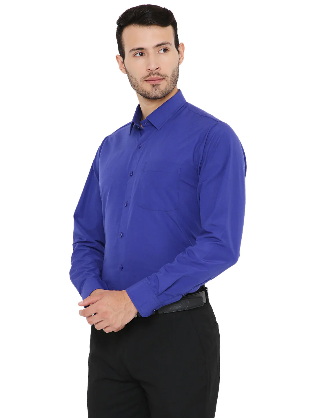 Dark Blue Solid | Slim Fit | Formal Shirt - Image 3