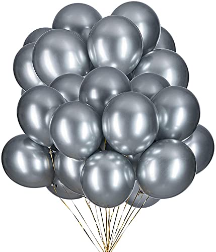Dark Green Happy Birthday Banner And Silver Metallic Balloons (Pack of 50) - Image 3