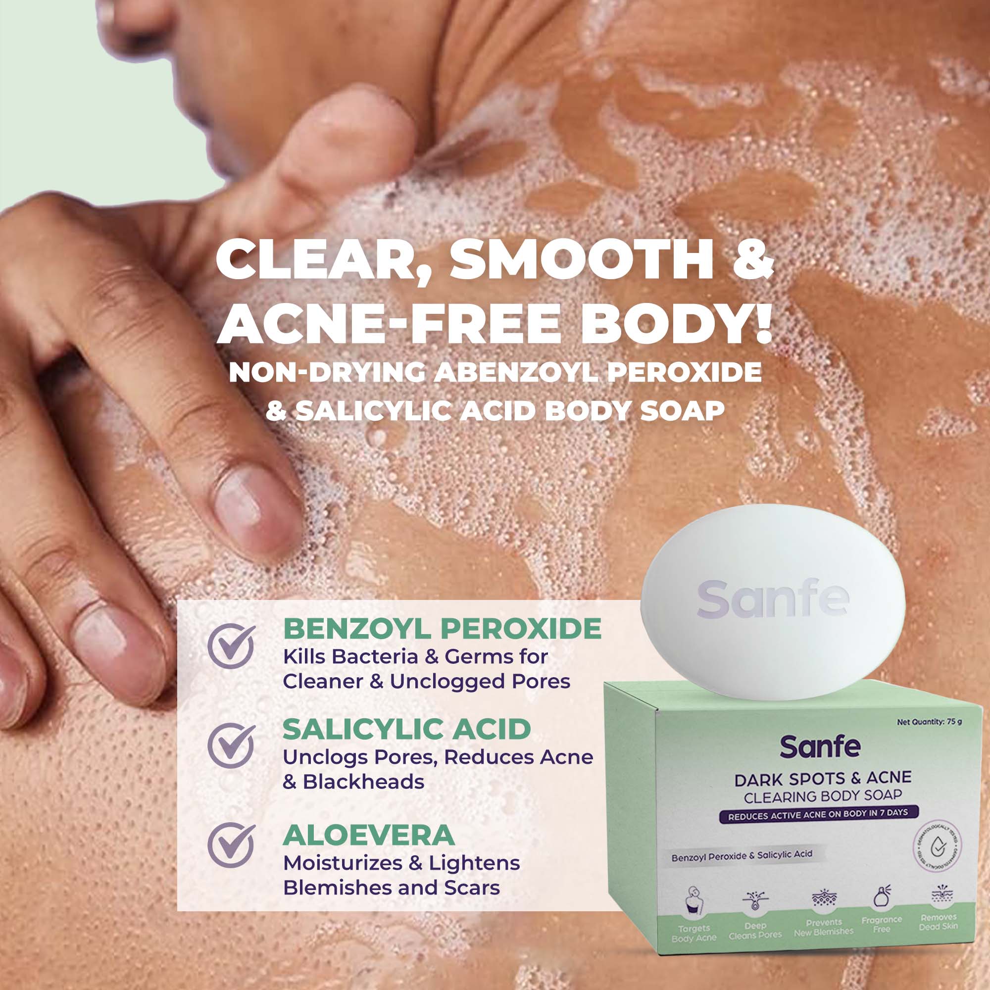 Dark Spots & Acne Clearing Body Soap - Pack of 3 - Image 5