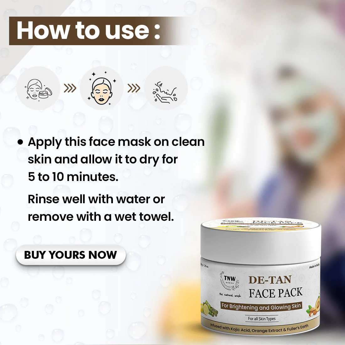 DE-Tan Face Pack for Glowing & Radiant Skin. - Image 4