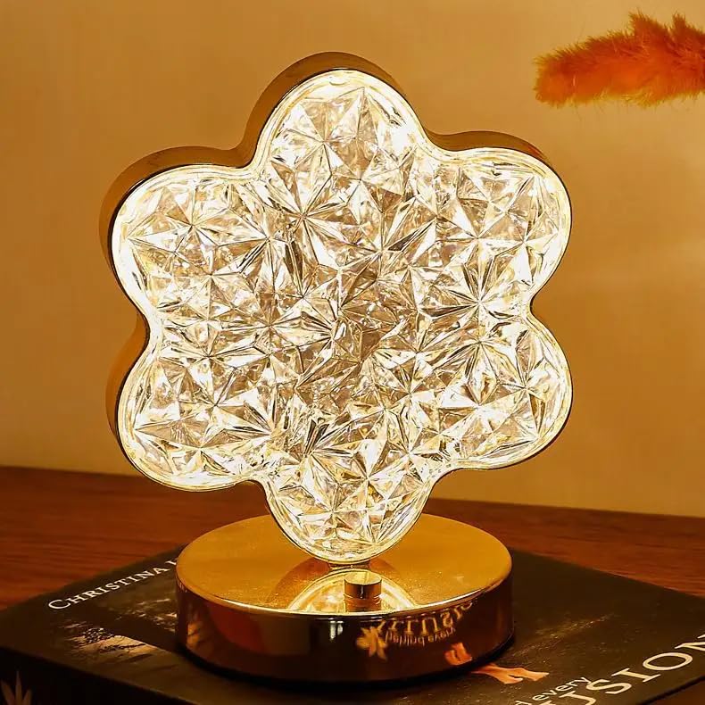 Decorative Flower Shaped Crystal Diamond LED Light | 3 Way Color Change - Image 4