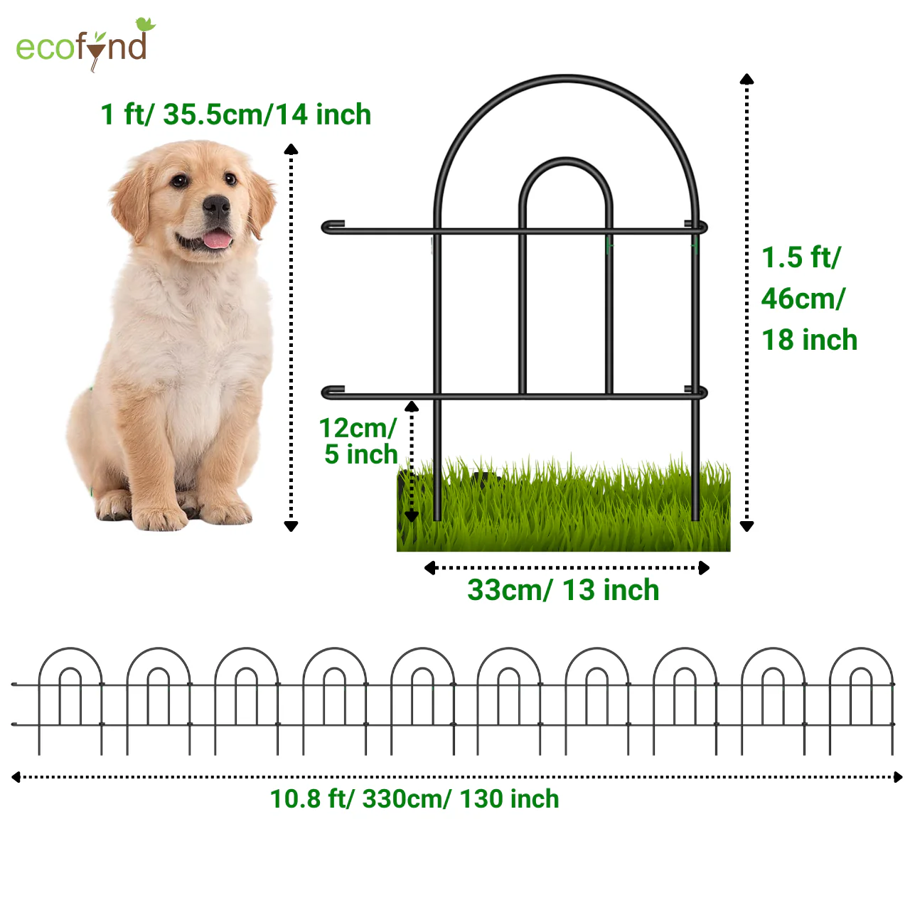 Decorative Garden Fence – Black Iron Arc Panels (Set of 5/10) - Image 2