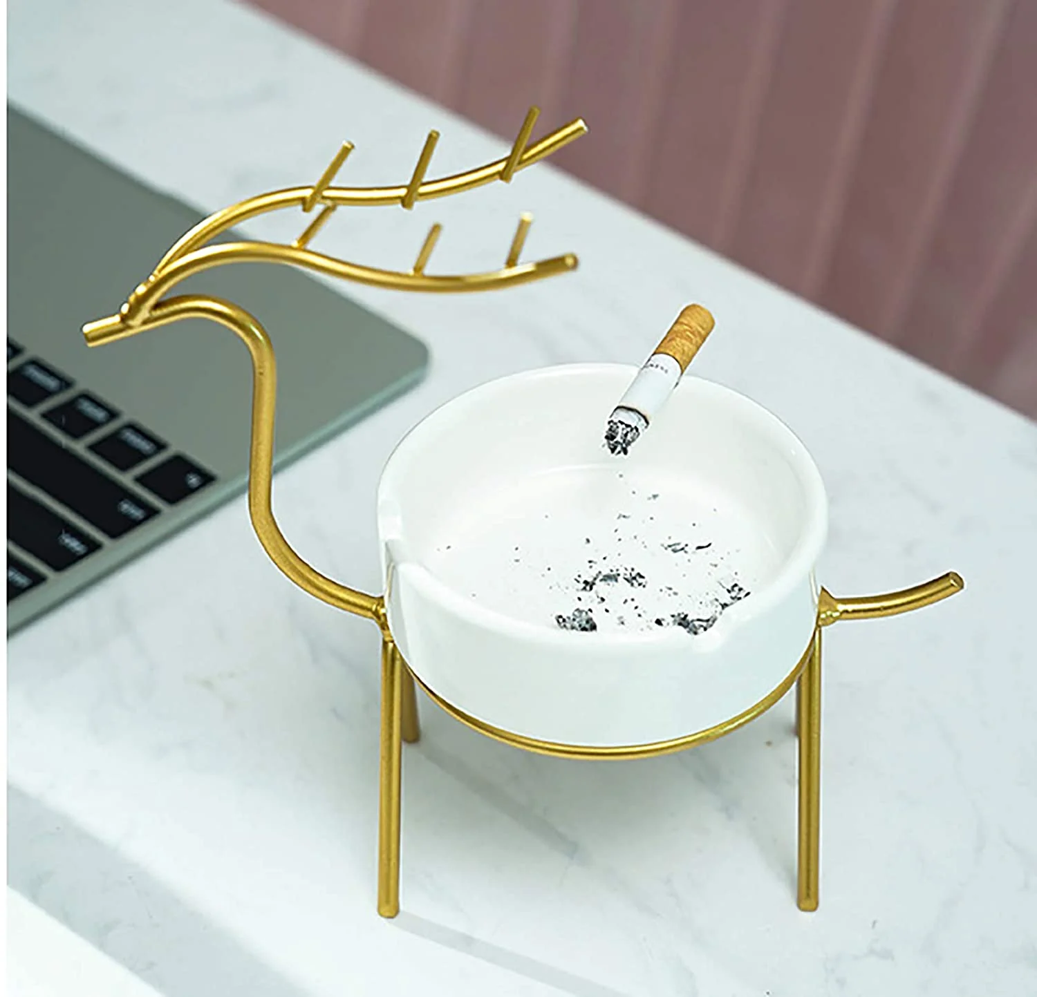 Deer-Shaped Metal Ashtray - Image 2