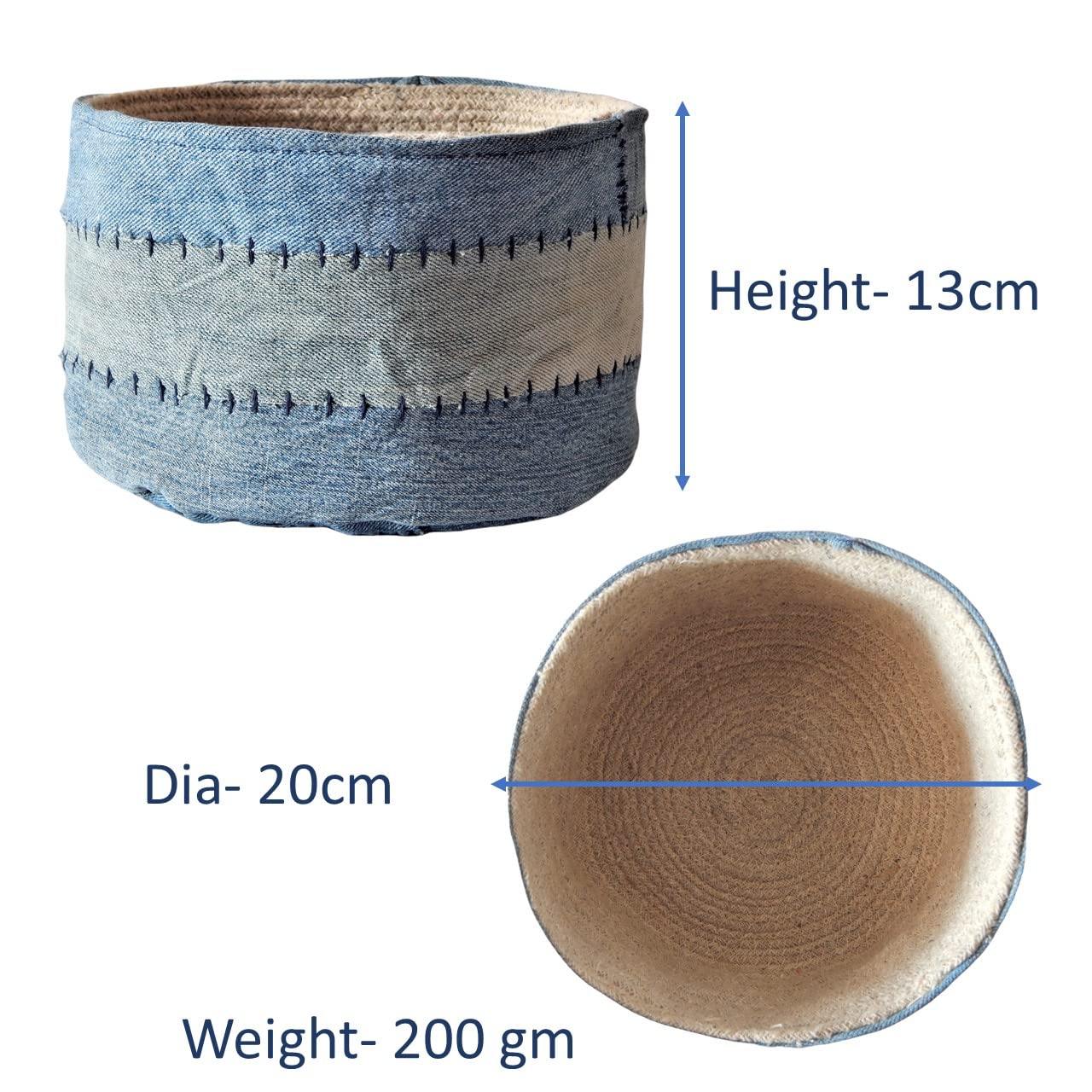 Denim Rope Plant Basket 5" - Image 3