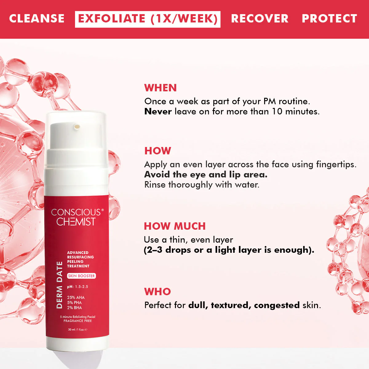 Derm Date Resurfacing Chemical Peel Treatment Serum | 30 ml | Slashed - Image 2