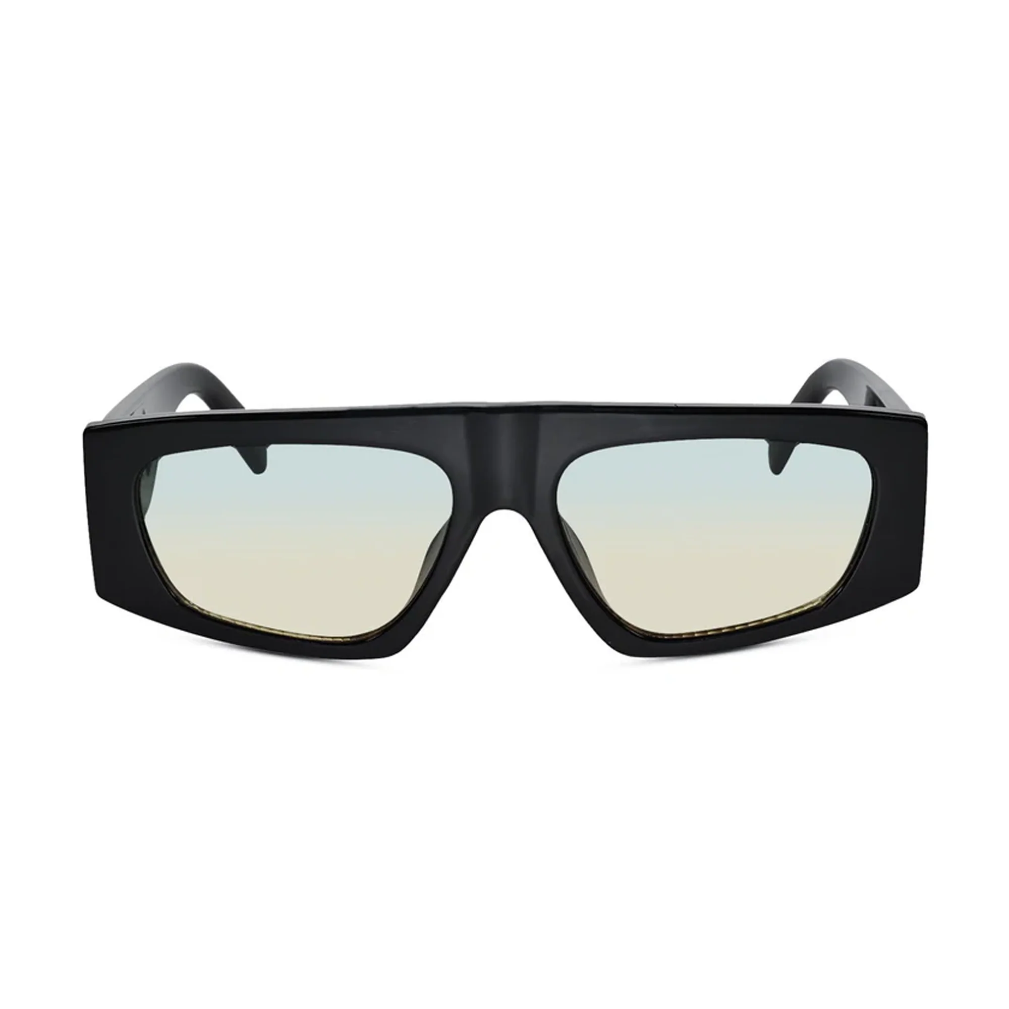 Designer Black Retro Bold Rectangular Black Sunglasses - Image 4
