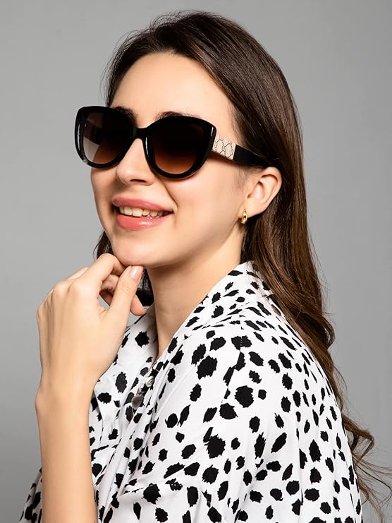 Designer Brown Cat eye Sunglasses For Women - Image 3