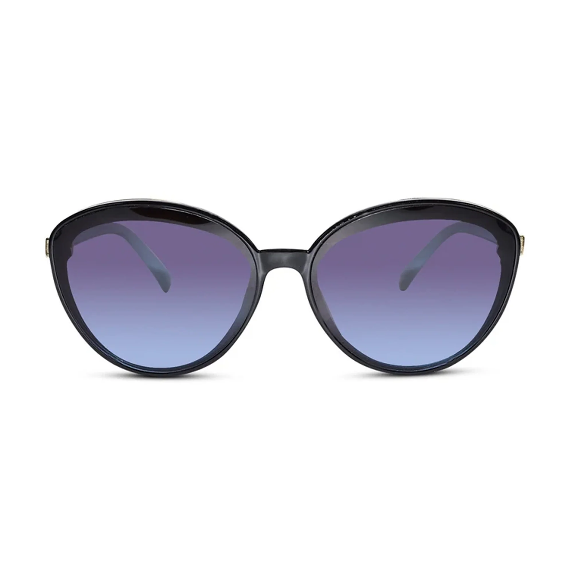 Designer Cat Eye Black-Green Sunglasses For Women - Image 3