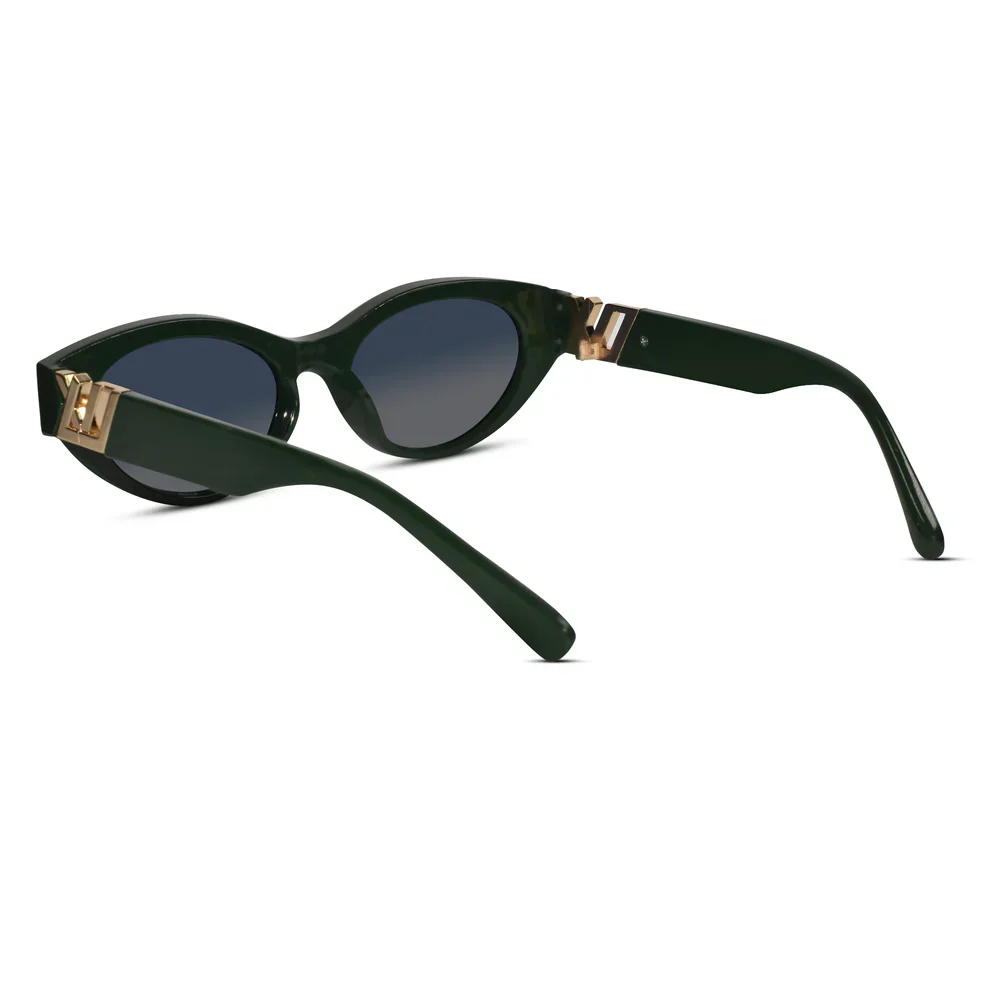 Designer Matt Brown Cat Eye Sunglasses For Women - Image 11