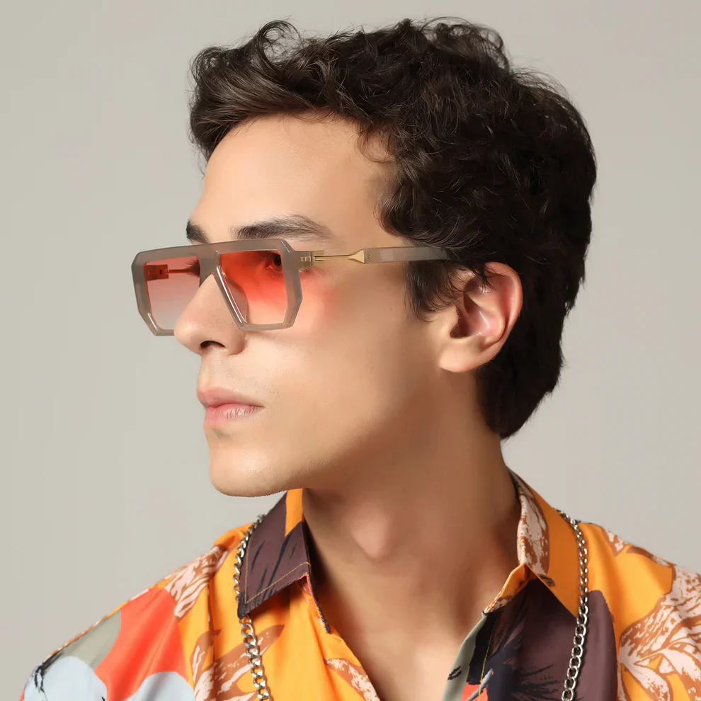 Designer Retro Matt Black Sunglasses For Men - Image 9