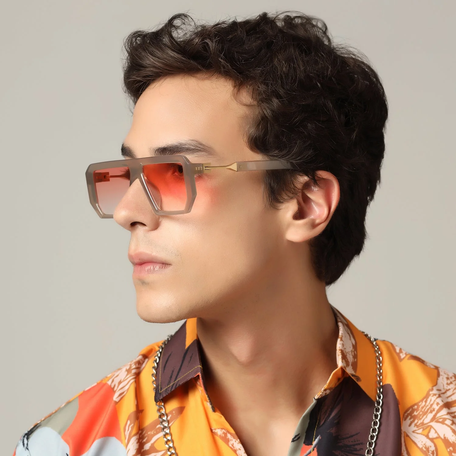 Designer Tint Retro Grey Sunglasses - Image 3