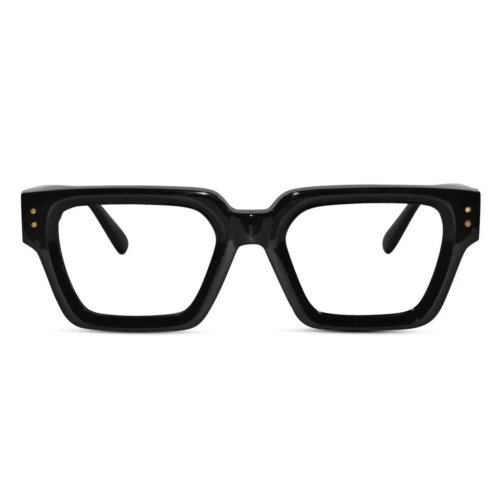 Designer White Bold Wayfarer Eyeglasses - Image 5