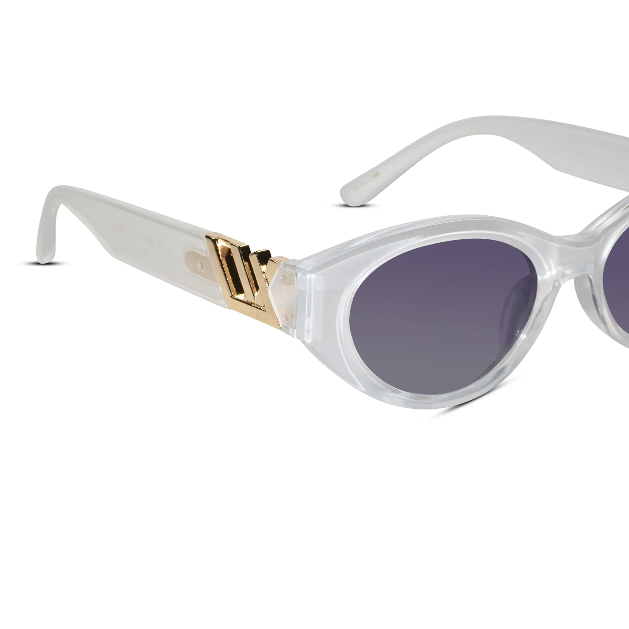 Designer White Cat Eye Sunglasses - Image 3