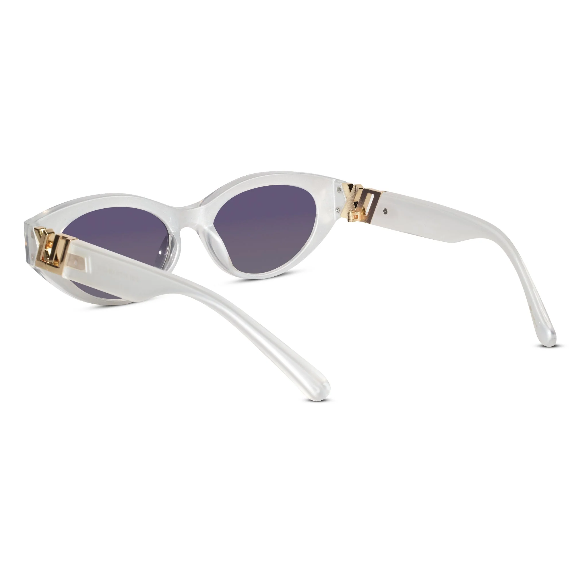 Designer White Cat Eye Sunglasses - Image 4