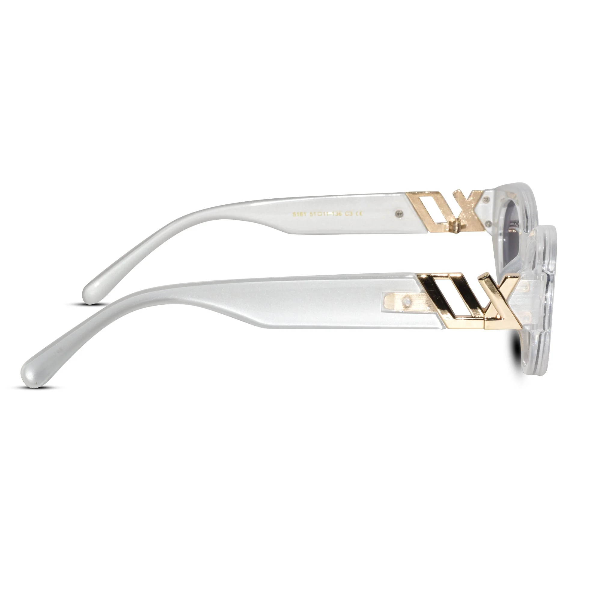 Designer White Cat Eye Sunglasses - Image 5