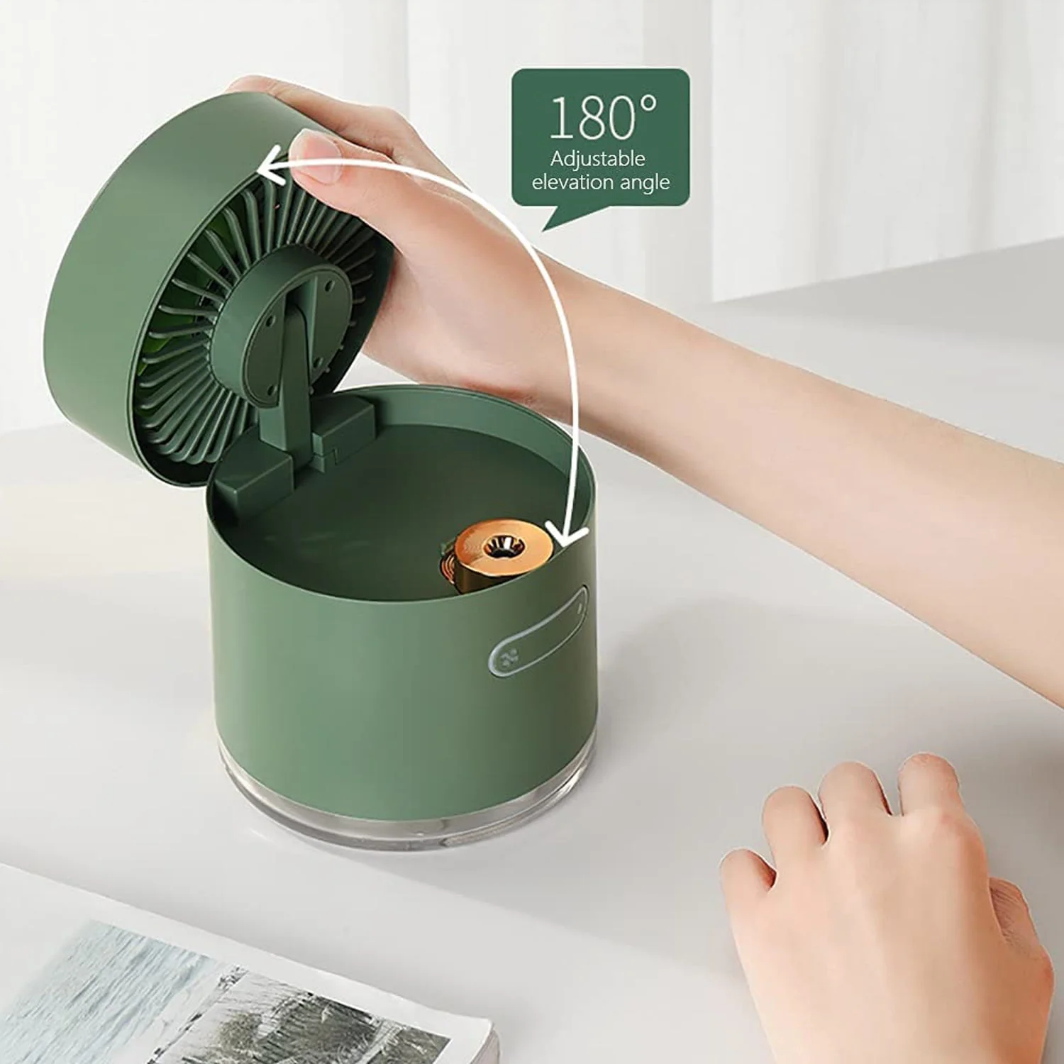 DeskChill: Portable 3-in-1 Mini Air Cooler & Table Fan with Mist Humidifier, USB Rechargeable & LED Night Light - Image 4