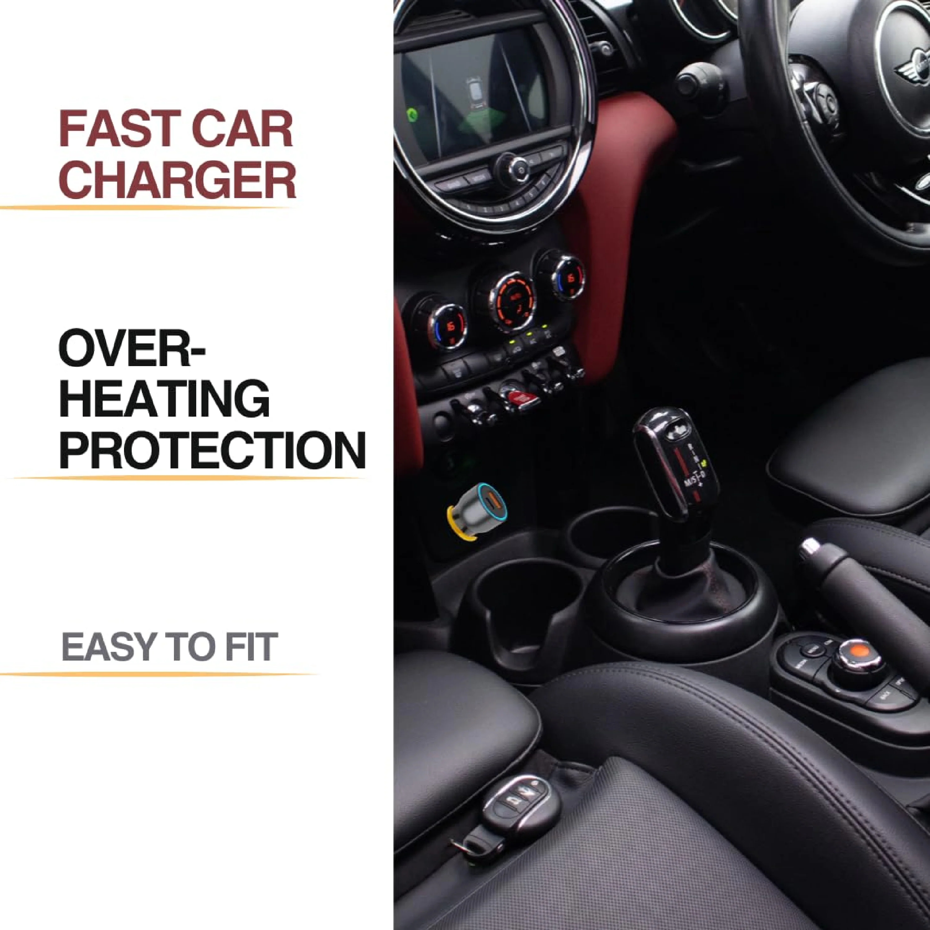 Digimate 145W SuperVooc Car Charger - Dual USB + PD Ports, Fast Charging (DG-CC-22) - Image 3