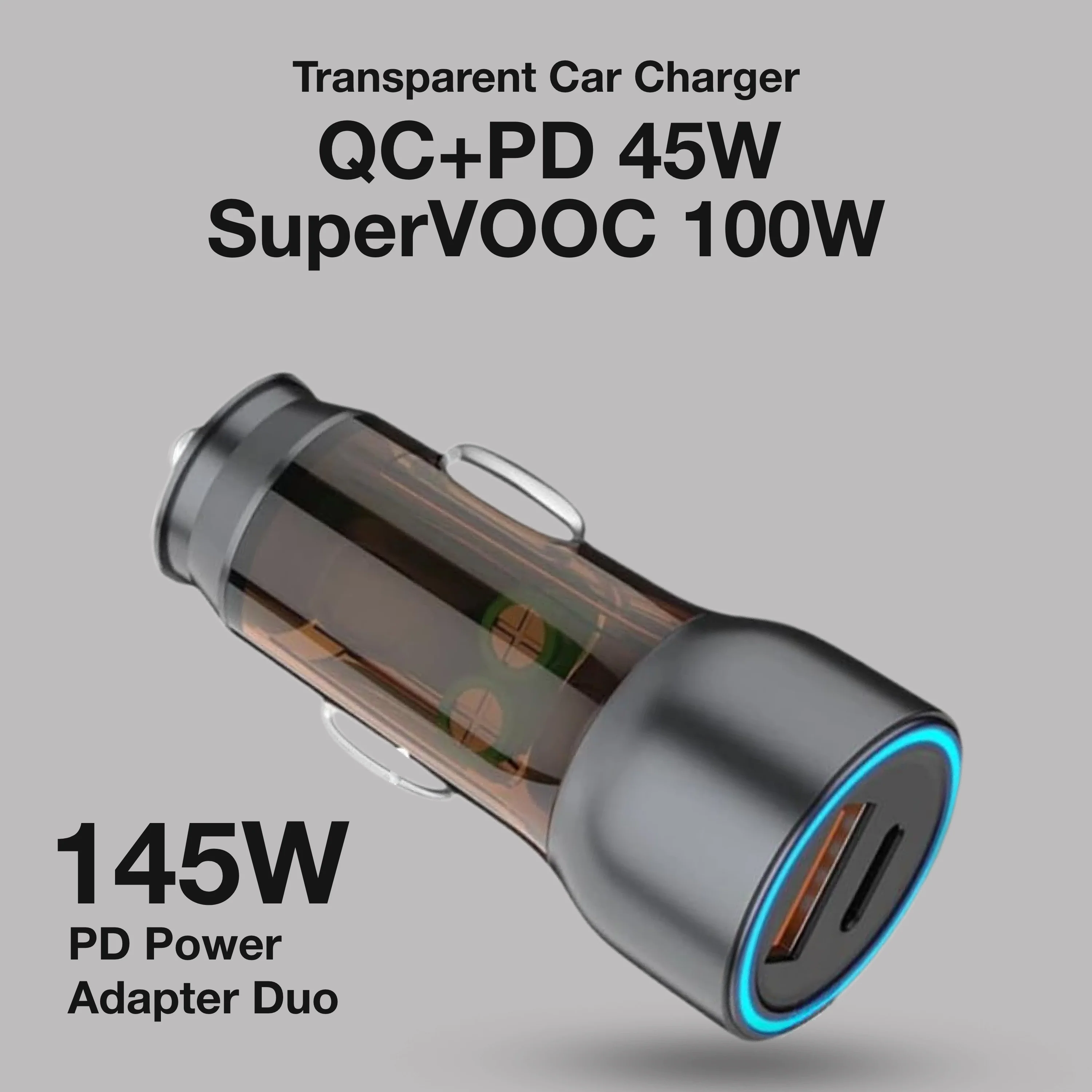 Digimate 145W SuperVooc Car Charger - Dual USB + PD Ports, Fast Charging (DG-CC-22) - Image 4