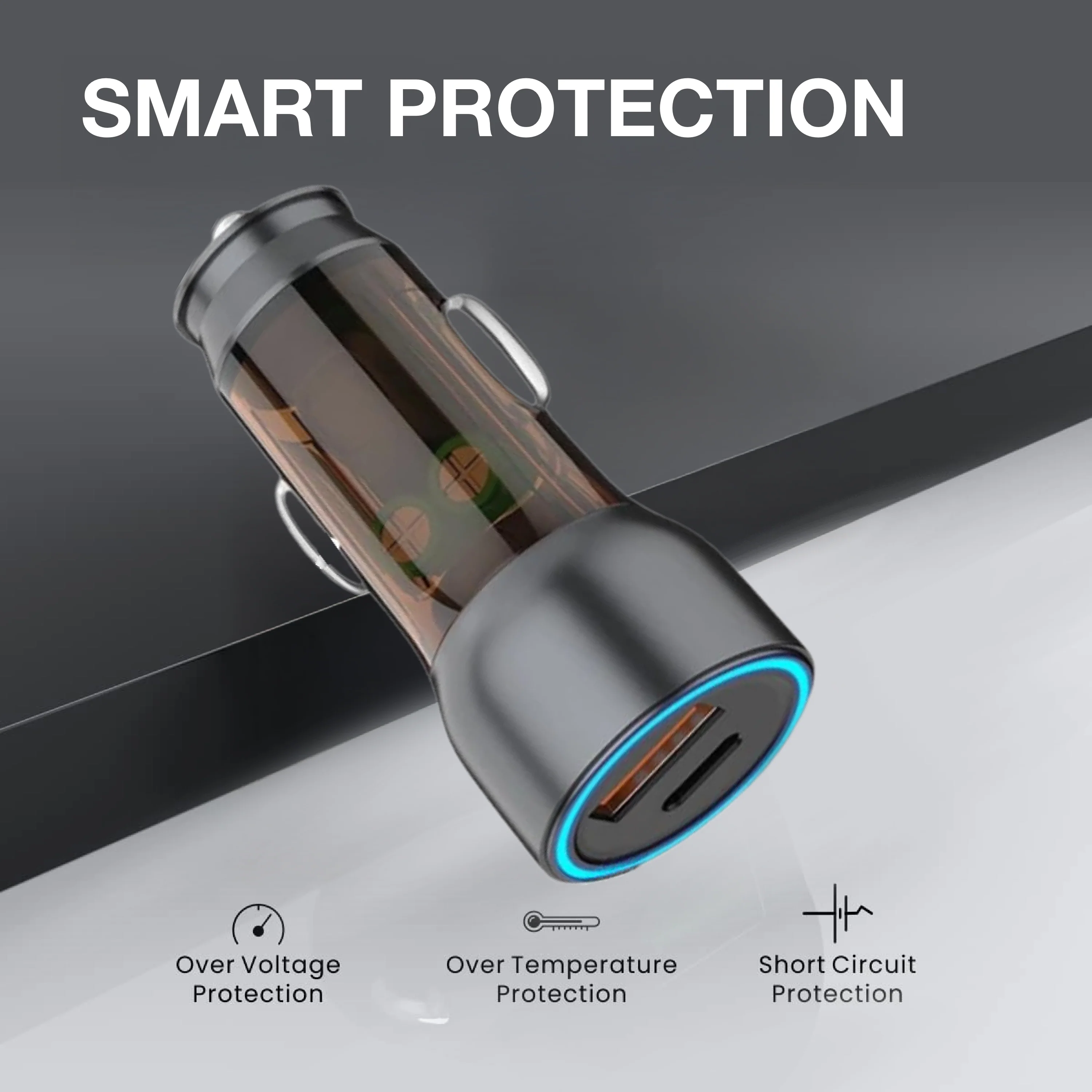 Digimate 145W SuperVooc Car Charger - Dual USB + PD Ports, Fast Charging (DG-CC-22) - Image 7