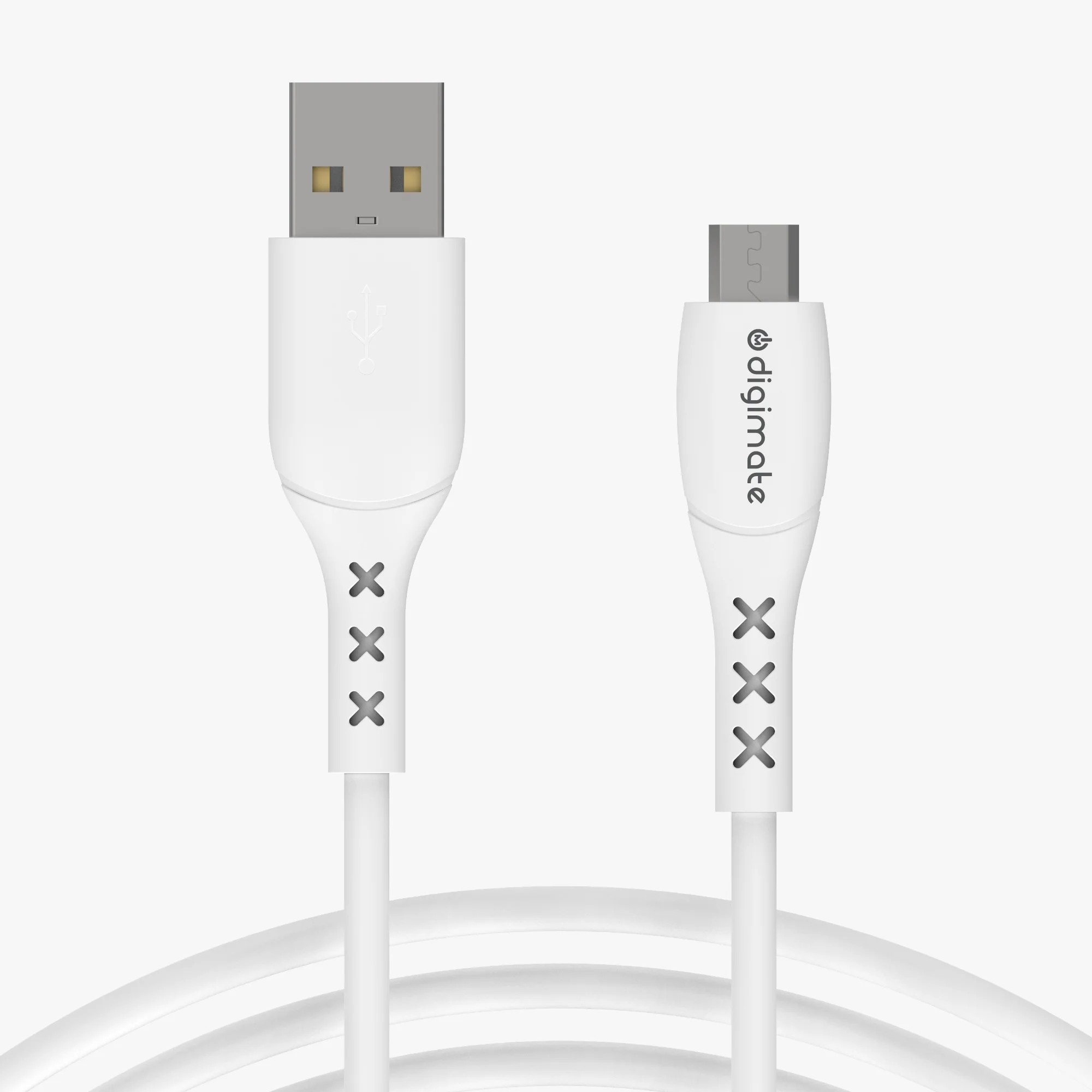 Digimate 3 Amp Micro USB Cable 1m | Unbreakable & Durable | Quick Charge | High-Speed Data Transfer | Compatible with Mobile Devices (DG-DC-M-1001, White) - Image 2
