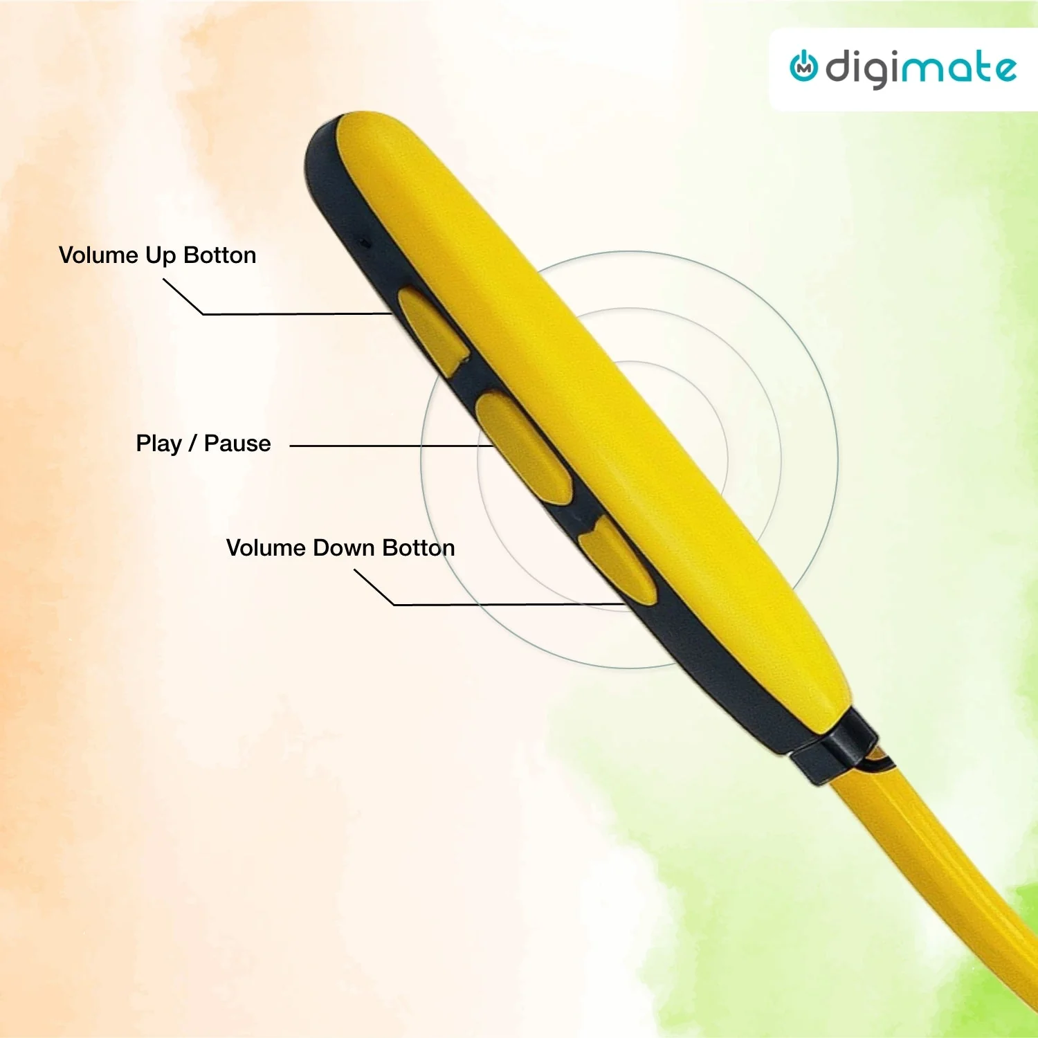 Digimate Aazadi 2.0, 30Hours Play Time Neckband, 5.0Bluetooth Voice Assistant Type-C Fast Charging With MIC (DG-NB-1010, Yellow) - Image 6