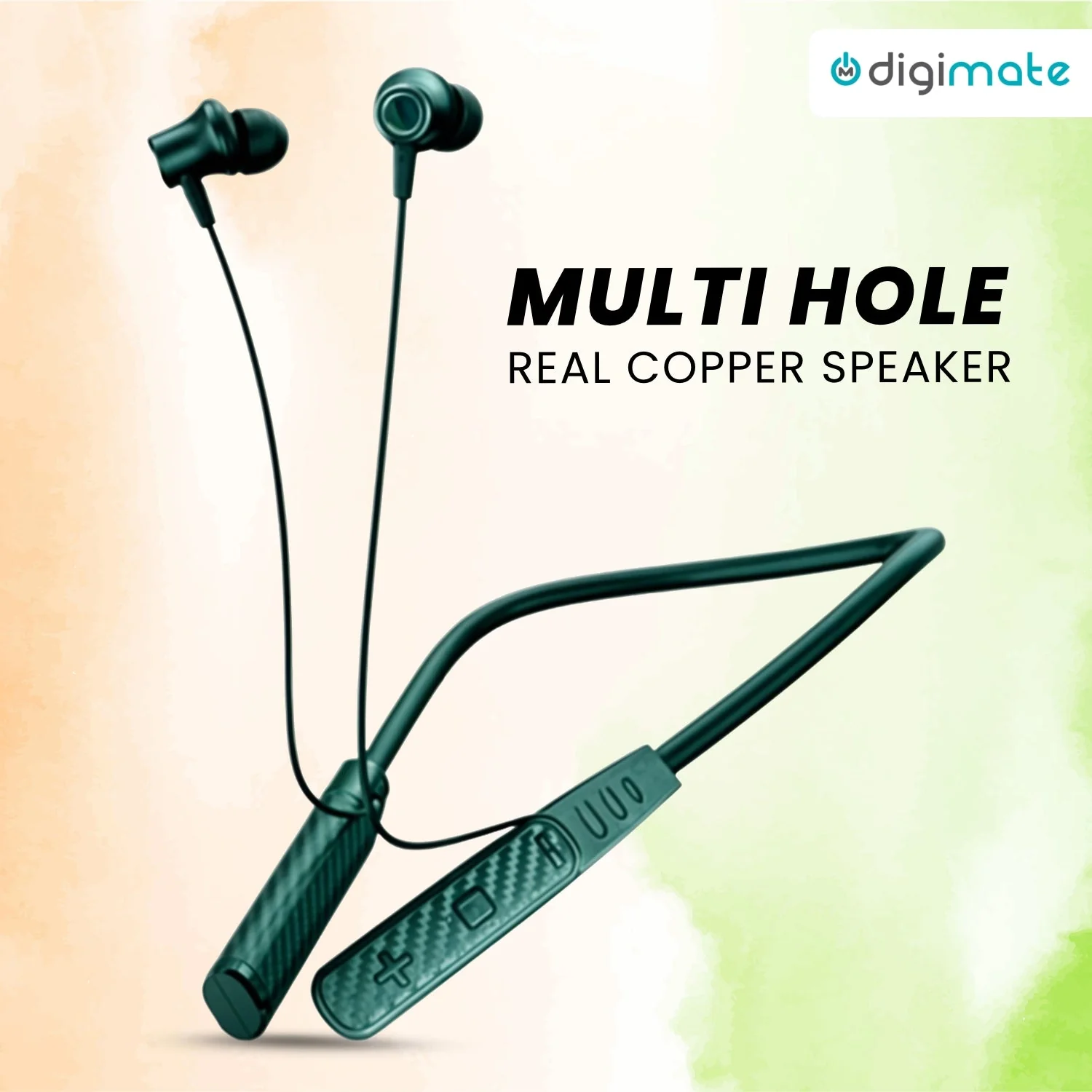 Digimate Aazadi 30Hours Play Time Neckband, 5.0 Bluetooth Voice Assistant Immersive 3D Sound with MIC (DG-NB-1005, Green) - Image 3