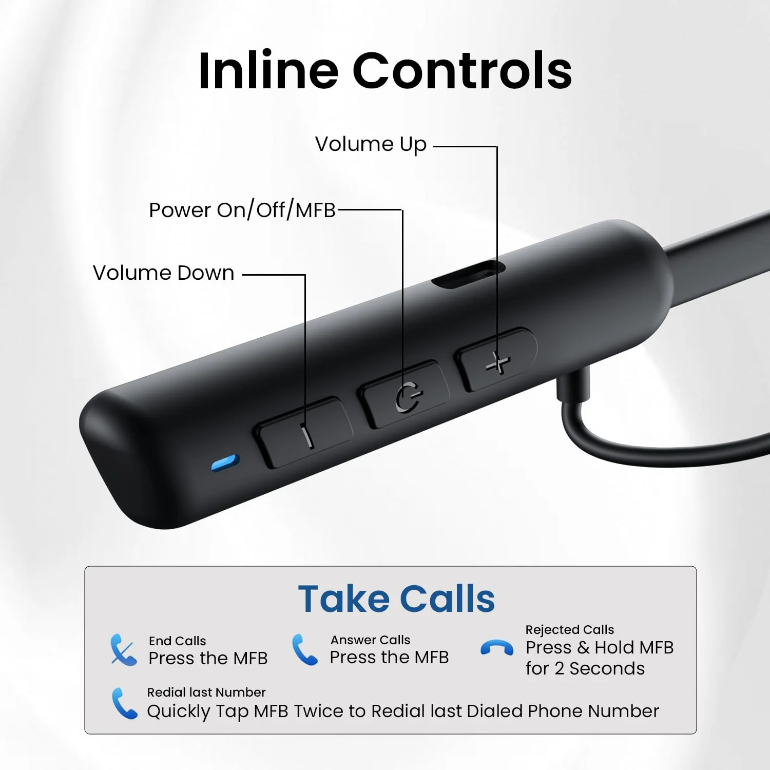 Digimate Dhun Neckband With 24 Hours Playtime, Bluetooth 5.2, 300mAh Battery, Type-C Fast Charge, Built-in Mic (DG-NB-1013-Black) - Image 4