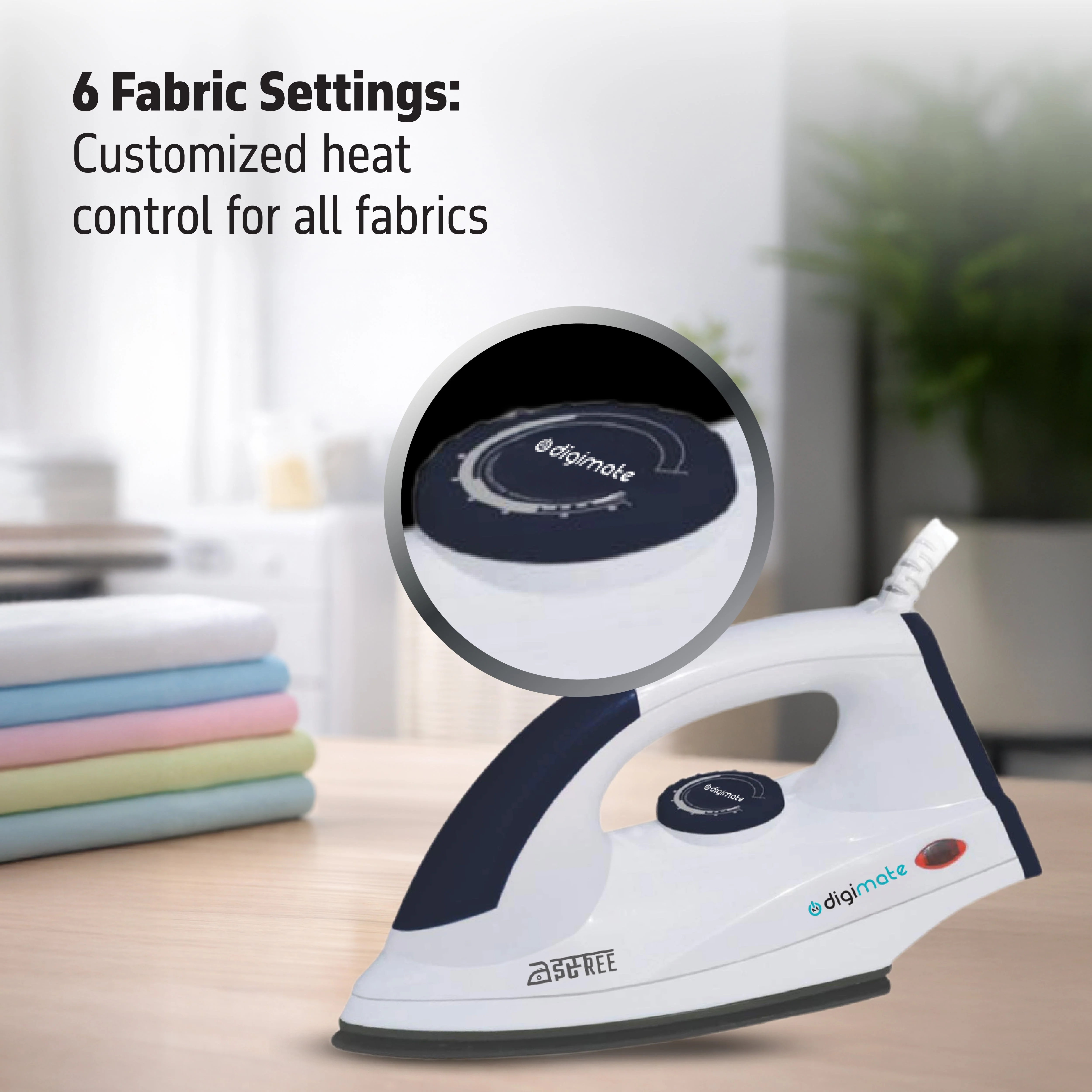 Digimate Istree 750W Lightweight Dry Iron with Premium German Coating (DG-IS-750W-01, White) - Image 4