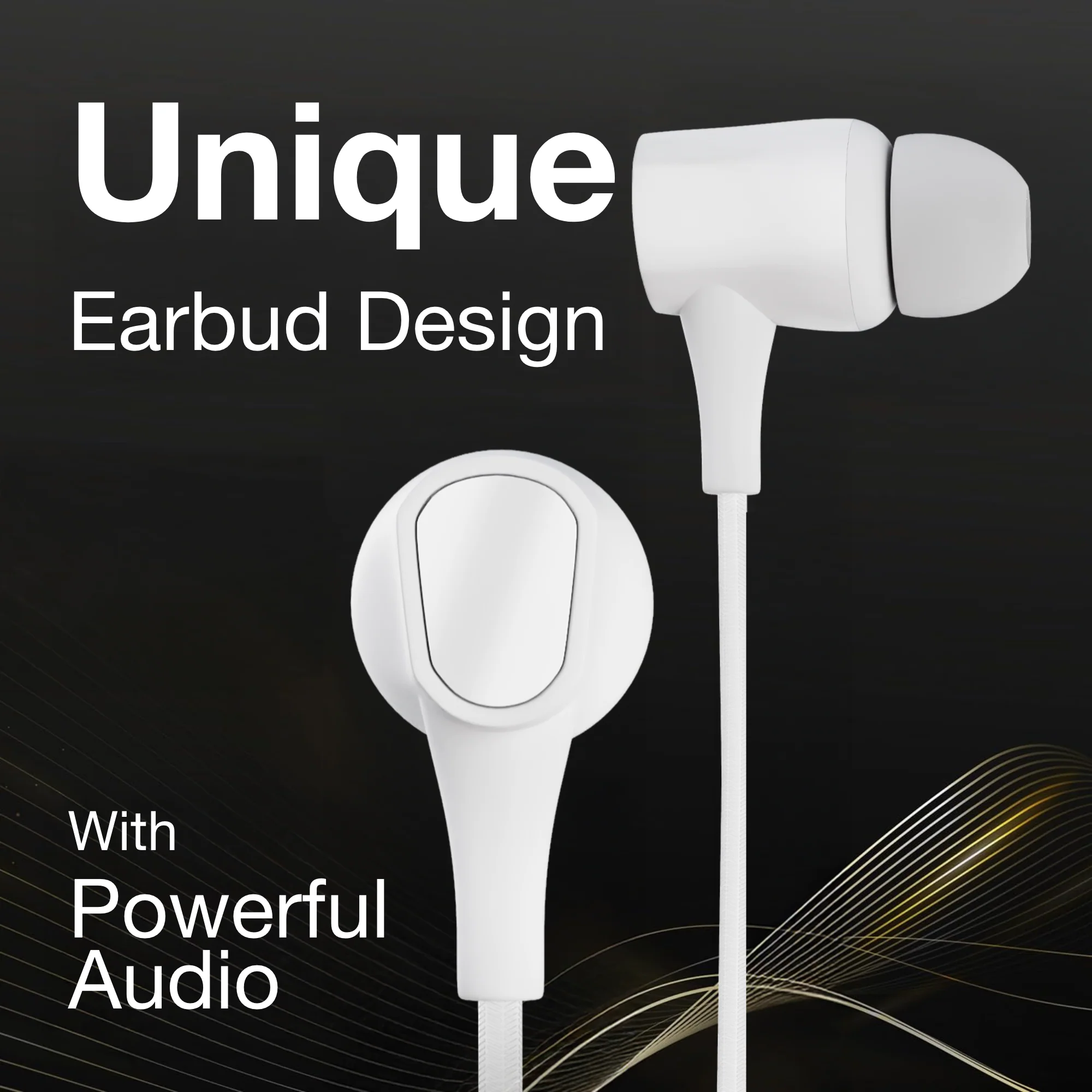 Digimate Jackbeat Wired Earphones with 3.5mm Jack, Tangle-Free Cable & In-Line Mic (DG-HF-1001, White) - Image 3
