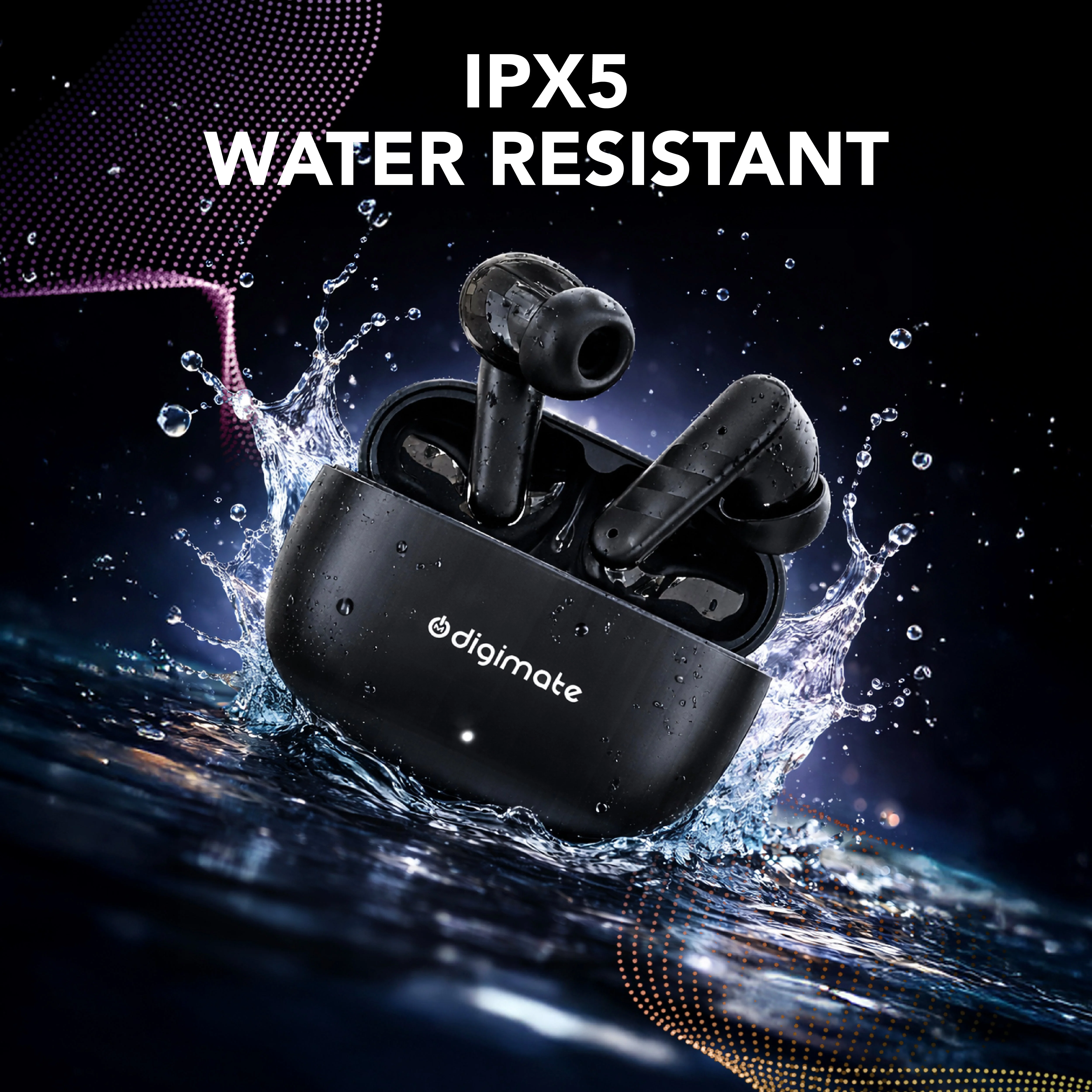 Digimate No9oise Wireless Earbuds with Ai-ENC Technology, 180Hrs Playtime, Bluetooth 5.4, 13MM Driver, HD Dual Mic, Type-C Charging, 300mAh Battery - Image 8