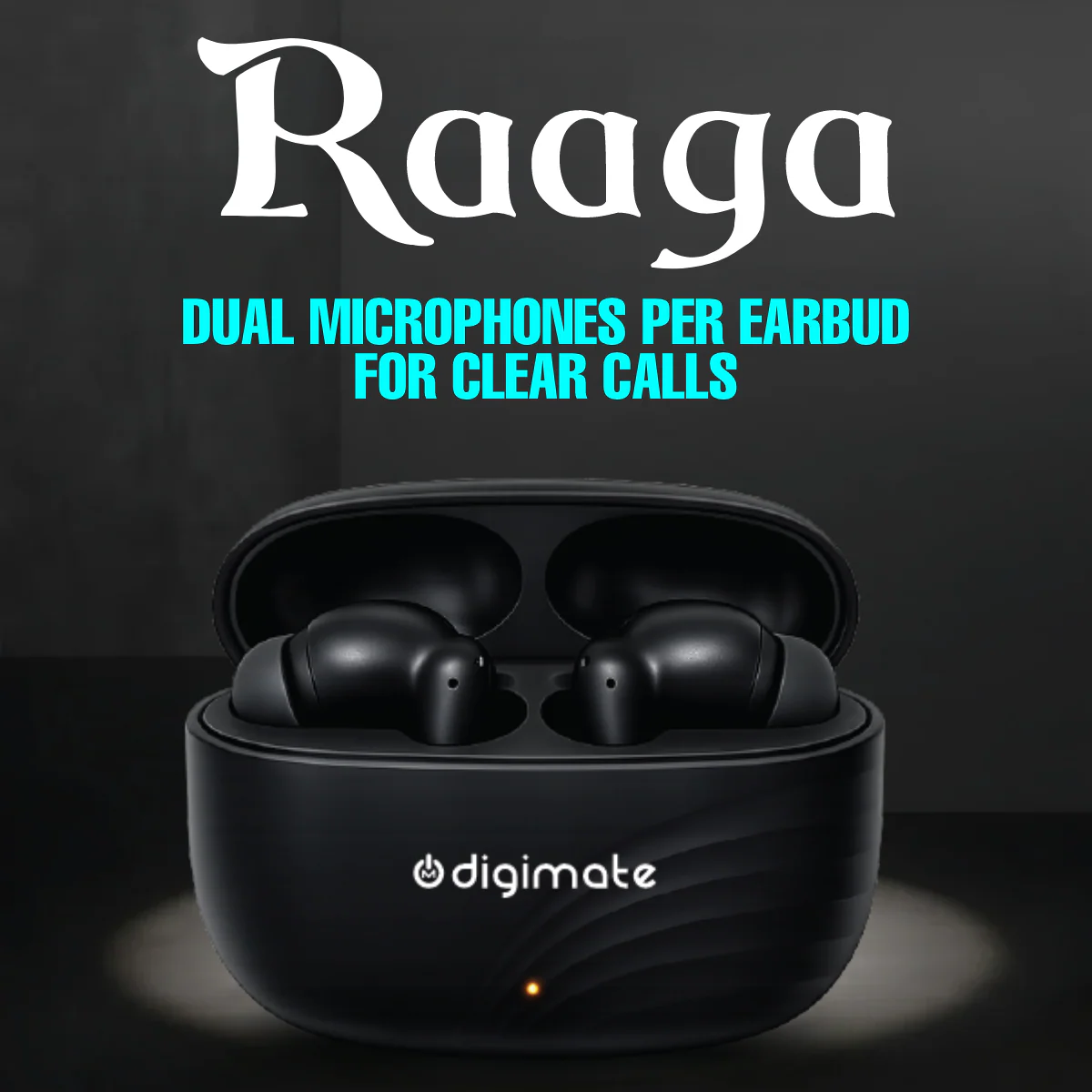 Digimate Raaga Wireless Earbuds with 100Hrs Playtime, Bluetooth 5.4, 10MM Driver, IPX4 Water Resistant, HD Mic, Type-C Charging (DG-EB-RAAGA-01) - Image 3