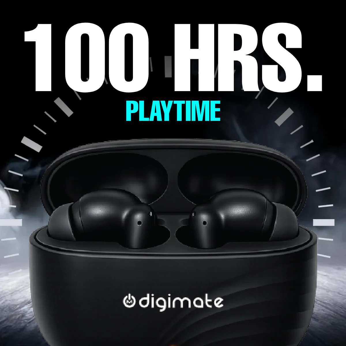 Digimate Raaga Wireless Earbuds with 100Hrs Playtime, Bluetooth 5.4, 10MM Driver, IPX4 Water Resistant, HD Mic, Type-C Charging (DG-EB-RAAGA-01) - Image 4