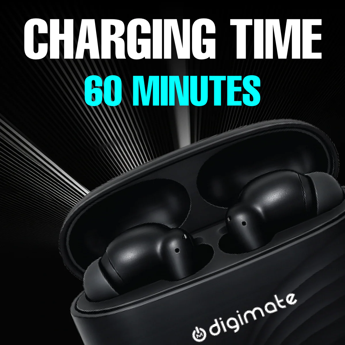 Digimate Raaga Wireless Earbuds with 100Hrs Playtime, Bluetooth 5.4, 10MM Driver, IPX4 Water Resistant, HD Mic, Type-C Charging (DG-EB-RAAGA-01) - Image 5
