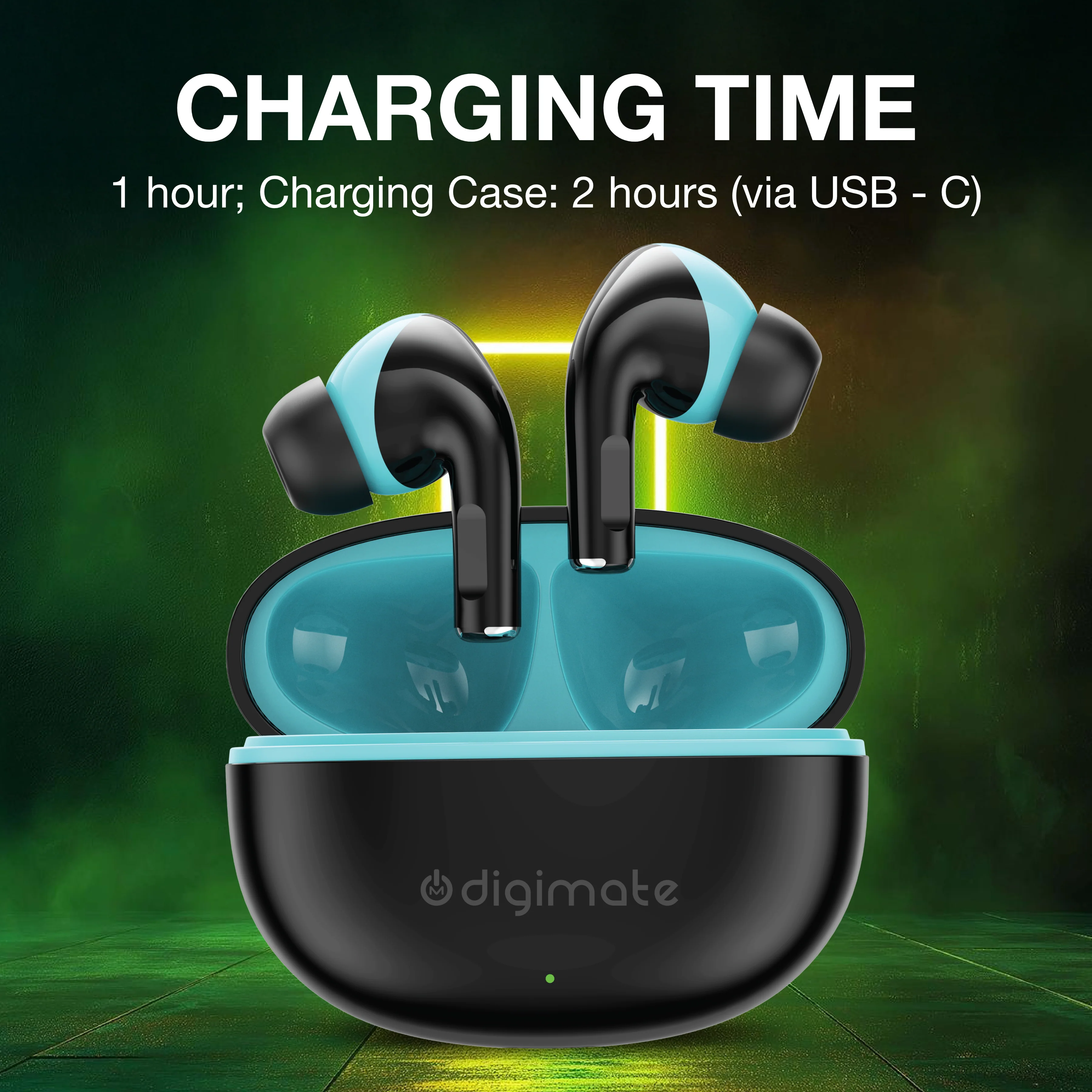 Digimate Sargam 120Hrs Playtime 5.0 Bluetooth Wireless Earbuds with Fast Charging, HD Dual Mic (DG-EB-Sargam-03-Black) - Image 6