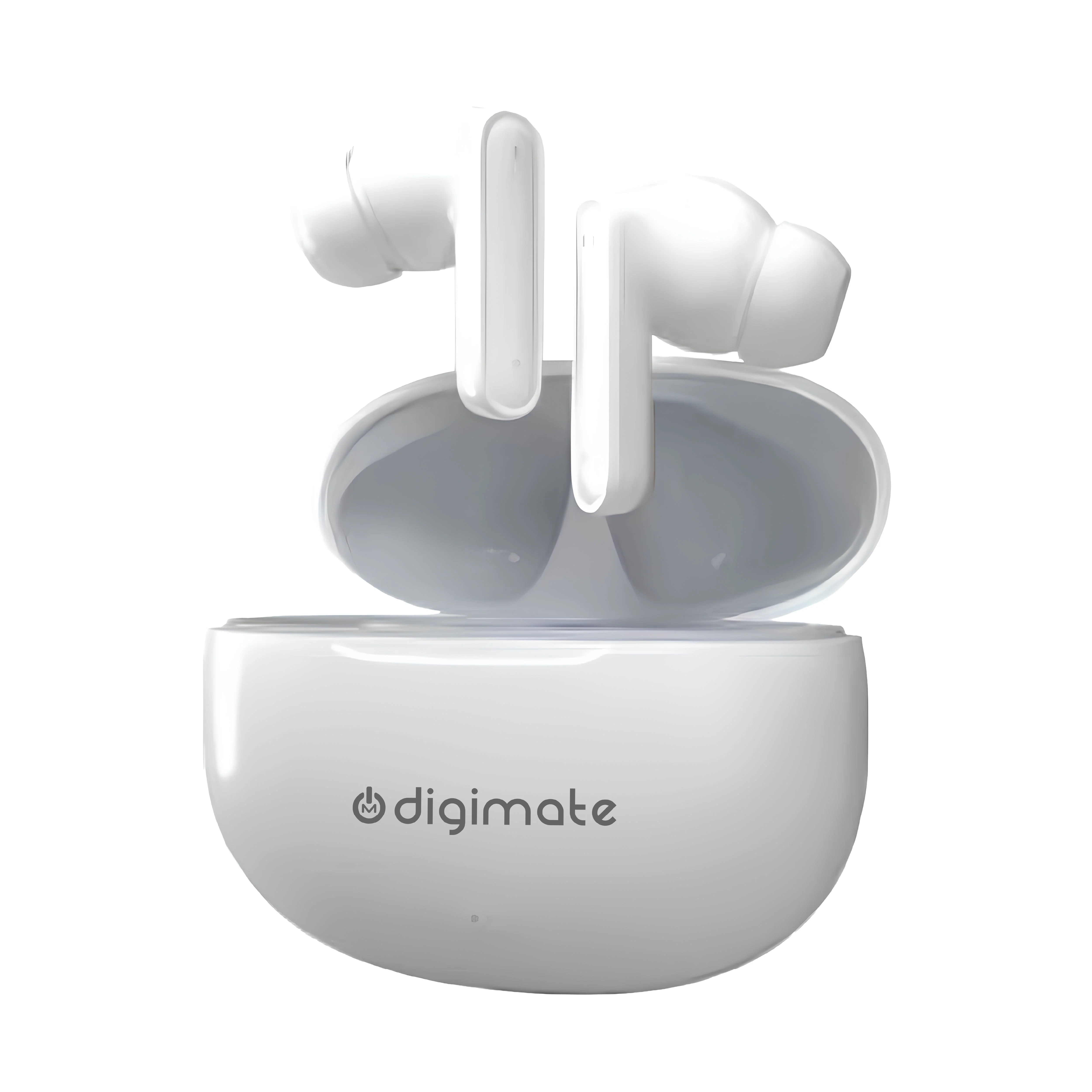 Digimate Tara9g Wireless Earbuds with 100H Playtime, Bluetooth 5.0, Dual Mic, 200mAh Battery & Fast Charging (DG-EB-TARA-9G, White) - Image 2