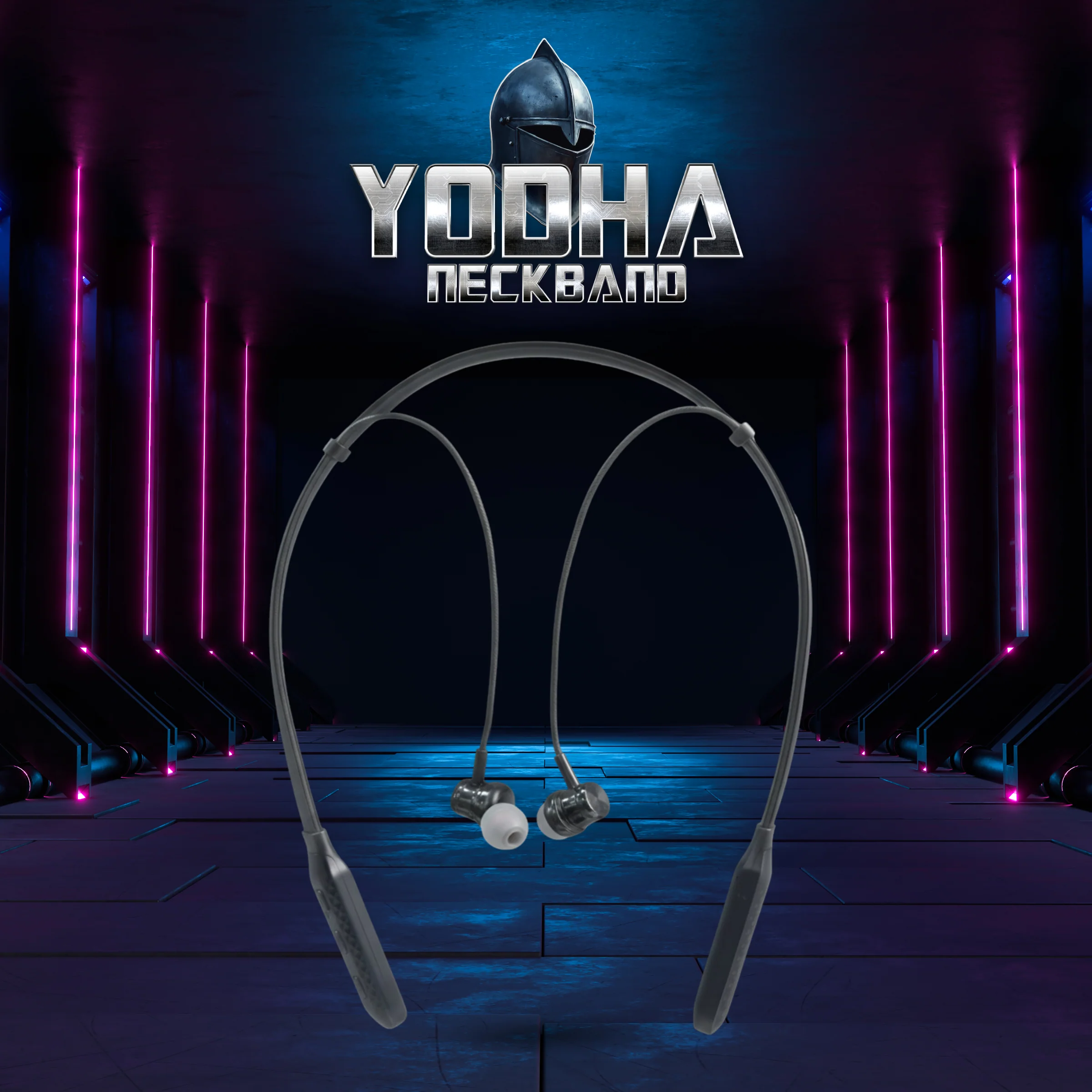Digimate Yodha Neckband, 24Hrs Playtime, 5.1 Bluetooth Type-C Fast Charging, High-Quality Mic (DG-NB-1009-Black) - Image 8