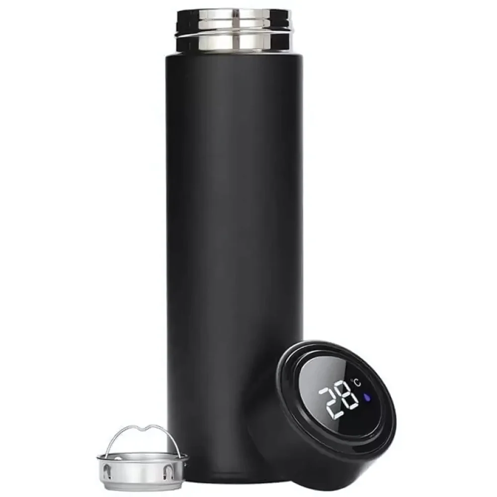 DigiSip: 500ml LCD Thermos Bottle with LED Temperature Display & Double Wall Vacuum Insulation