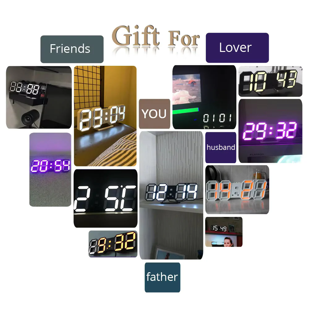 Digital LED Table Clock hang Clocks For Bedside Alarm Clock Home Décor 1pc - Image 2