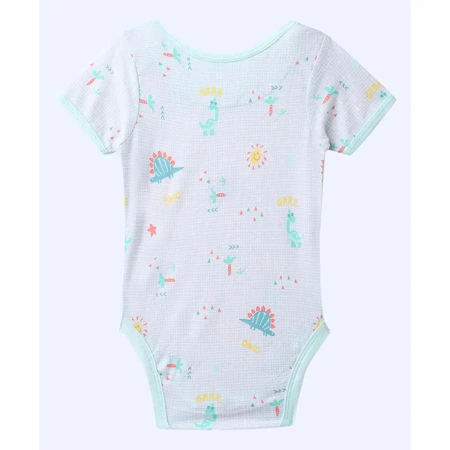 Dino Print Baby Boy Romper (Pack Of 3) - Image 7