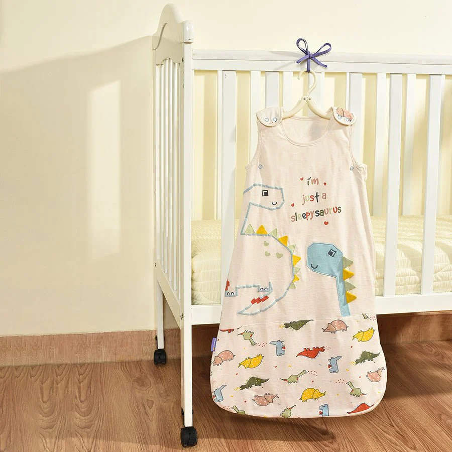 Dinomite Sleepy Saurus Baby Sleeping Bag Cream - Image 3