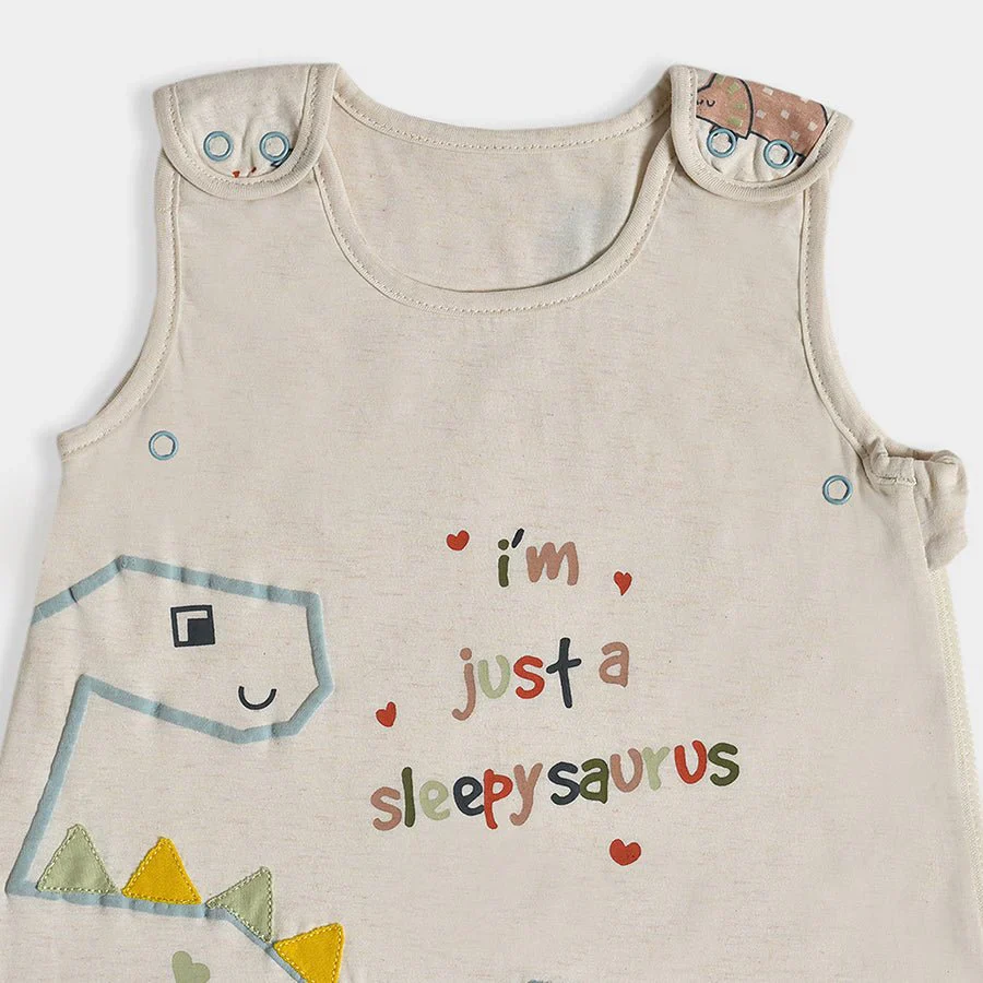 Dinomite Sleepy Saurus Baby Sleeping Bag Cream - Image 5