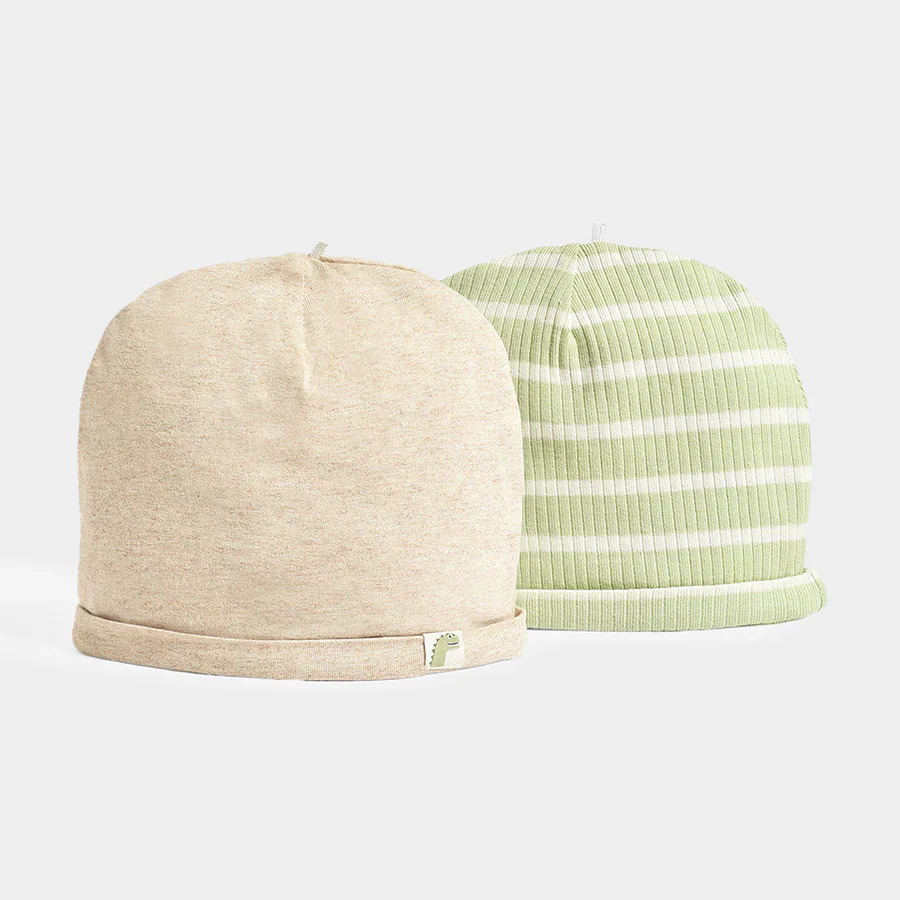 Dinomite Solid & Striper Baby Cap Set Pack Of 2 - Image 2