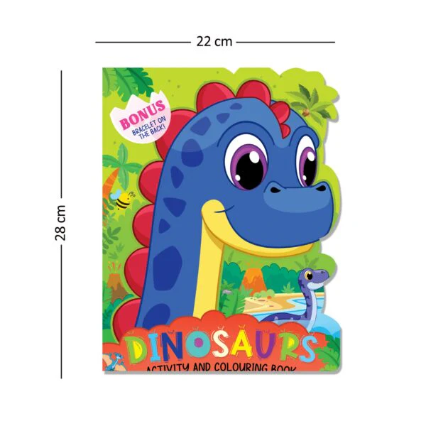 Dinosaur Activity and Colouring Book - Die Cut Animal Shaped Book - Image 5