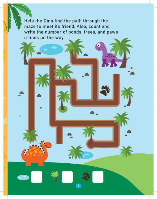 Dinosaur Activity and Colouring Book - Die Cut Animal Shaped Book - Image 8